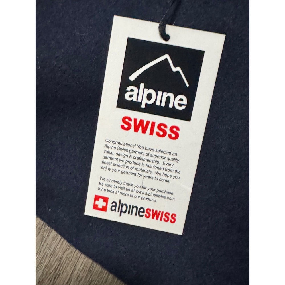 Alpine Swiss NWT Wool Blend Navy Overcoat Sz XL trench topcoat jacket warm - Picture 4 of 10